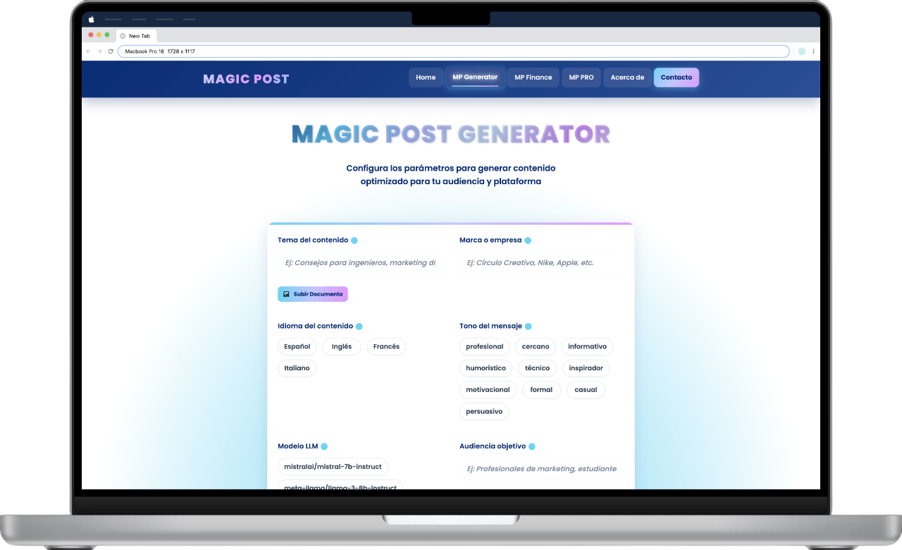 MAGIC POST - Desktop View