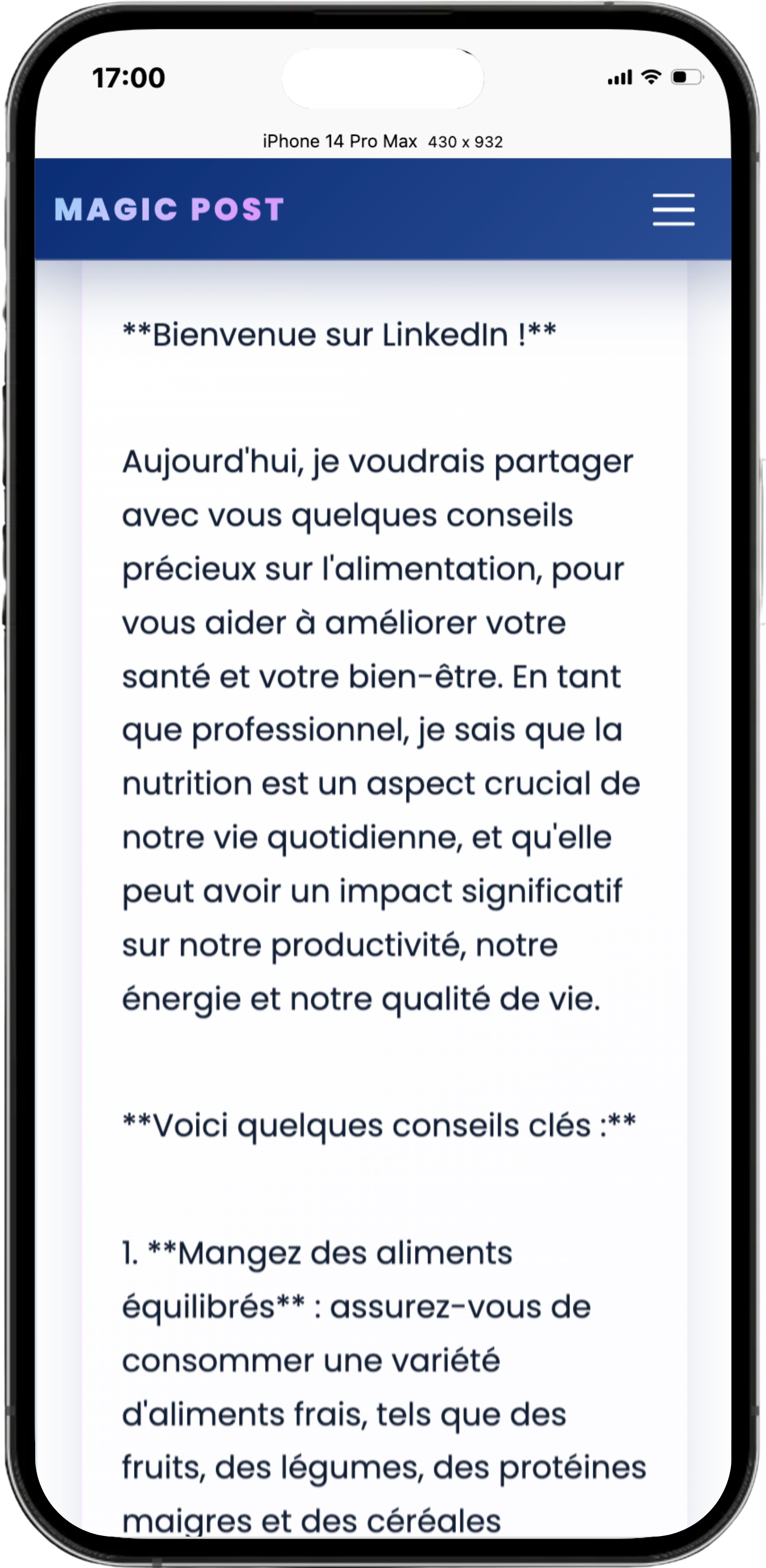 MAGIC POST - Mobile View 1